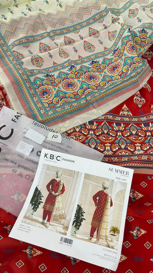 BLOCK PRINTS LAWN 3 PC