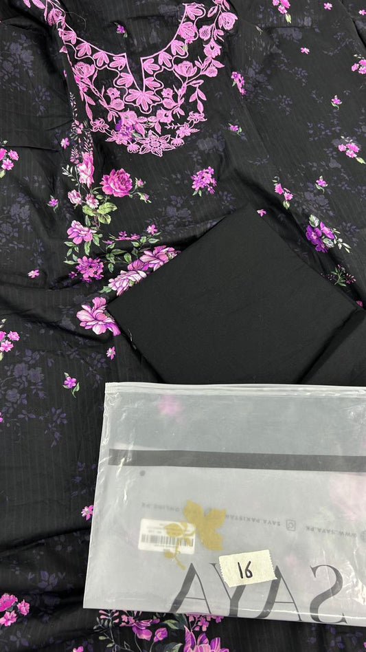 SAYA EMB LAWN 2 PC SHIRT TROUSER