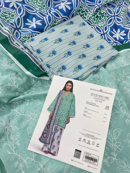 BONANZA LAWN CHICKANKARI 3 PC