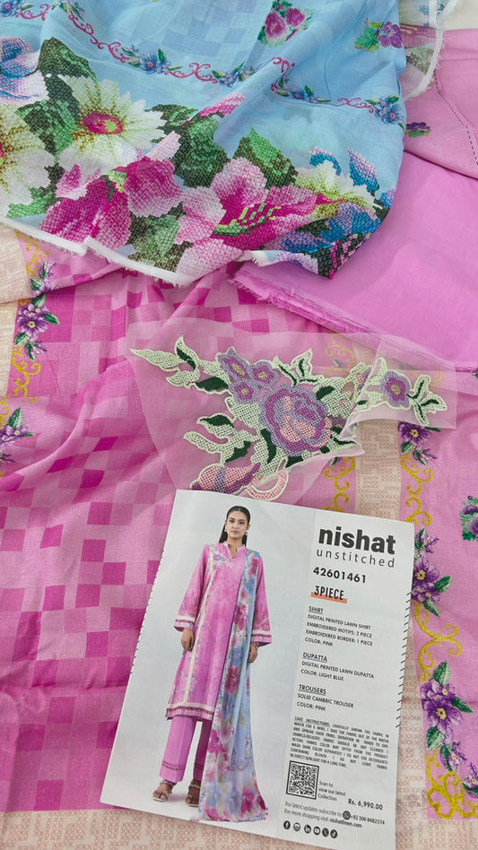 NISHAT EMB 3 PC LAWN