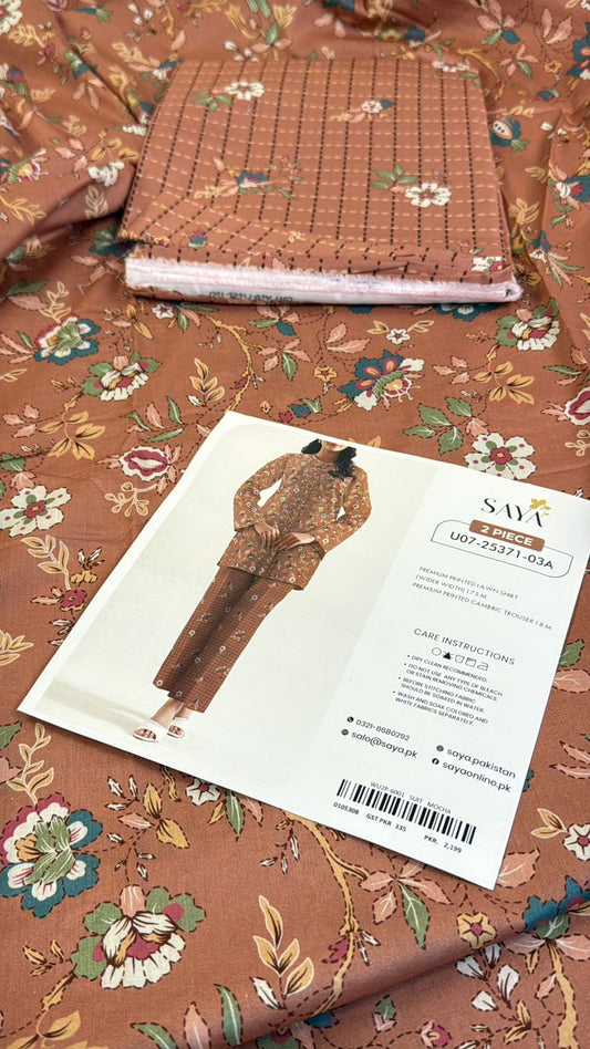 SAYA LAWN 2 PC SHIRT TROUSER