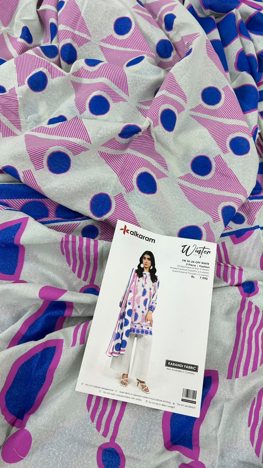 ALKARAM KARANDI BLOCK PRINT 3 PC