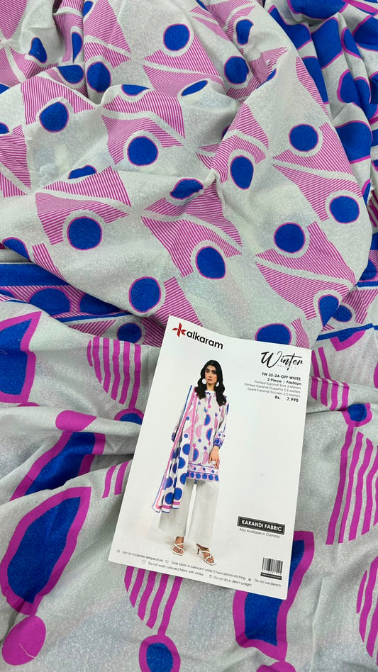 ALKARAM KARANDI BLOCK PRINT 3 PC
