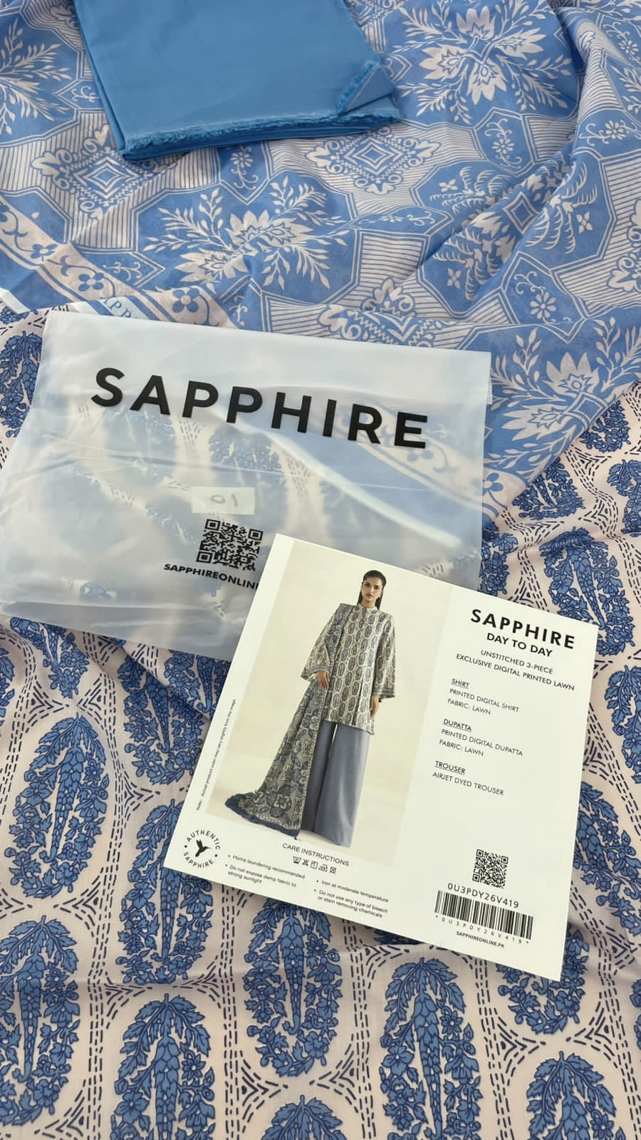 SAPPHIRE LAWN 3 PC