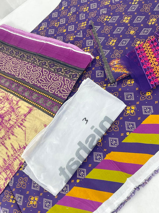 GRAND-NISHAT LAWN 3 PC WITH EMB PATCH