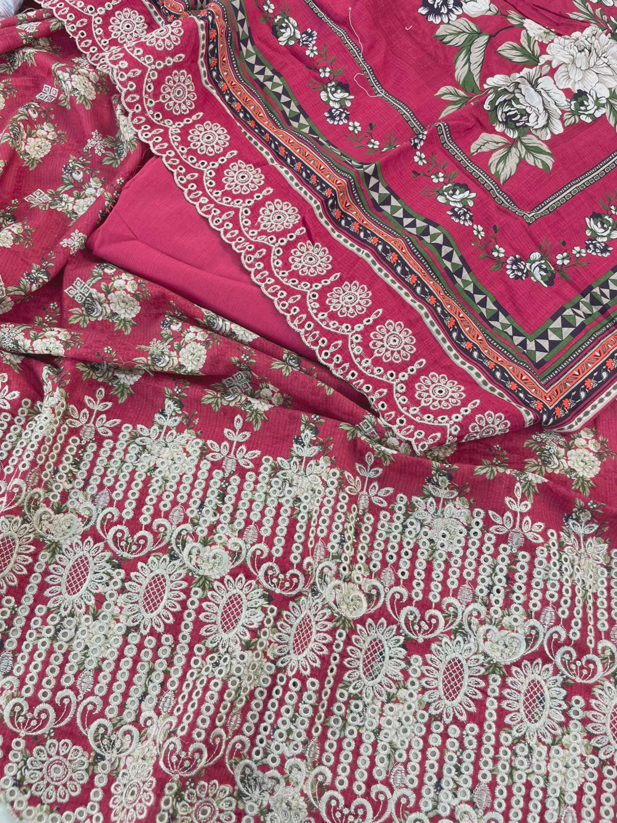 EMB KHADDAR WITH EMB KHADDAR SHAWL 3 PC