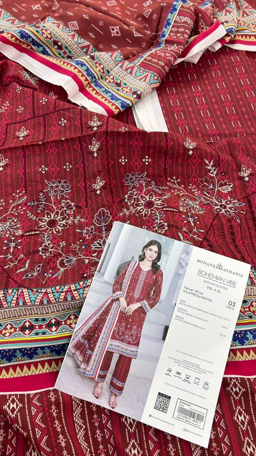 BONANZA LINEN EMB 3 PC
