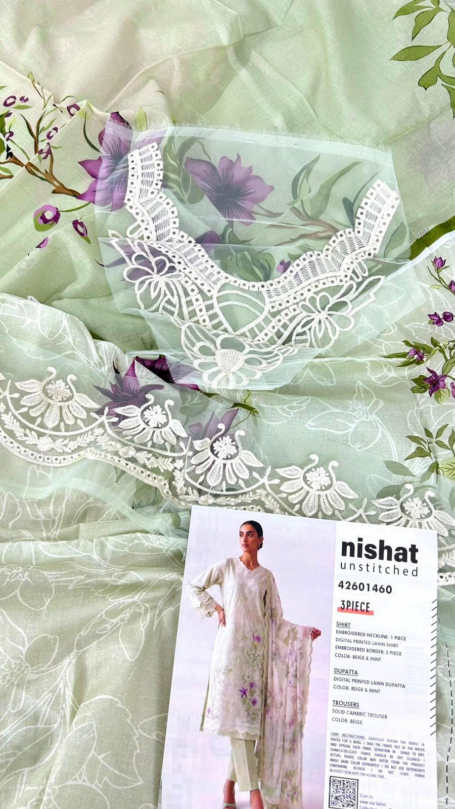 NISHAT EMB 3 PC LAWN