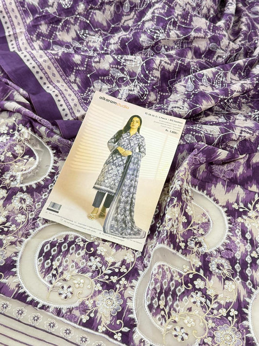 ALKARAM LUXURY LAWN EMB 3 PC