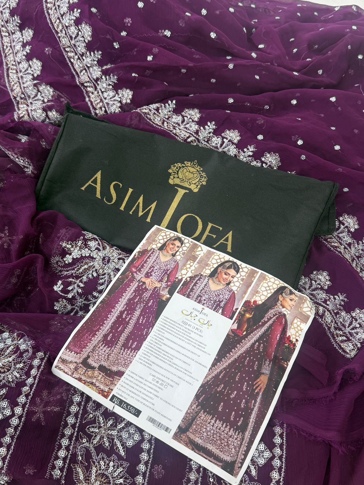 ASIMJOFA BFRESH LUXURY 2 PC SHIRT DUPATTA