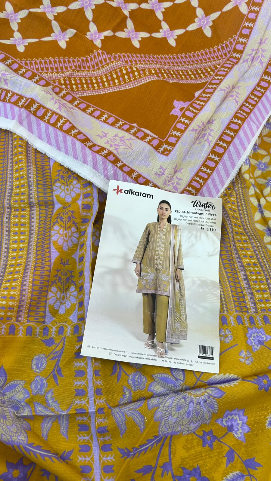 ALKARAM KHADDAR 3 PC