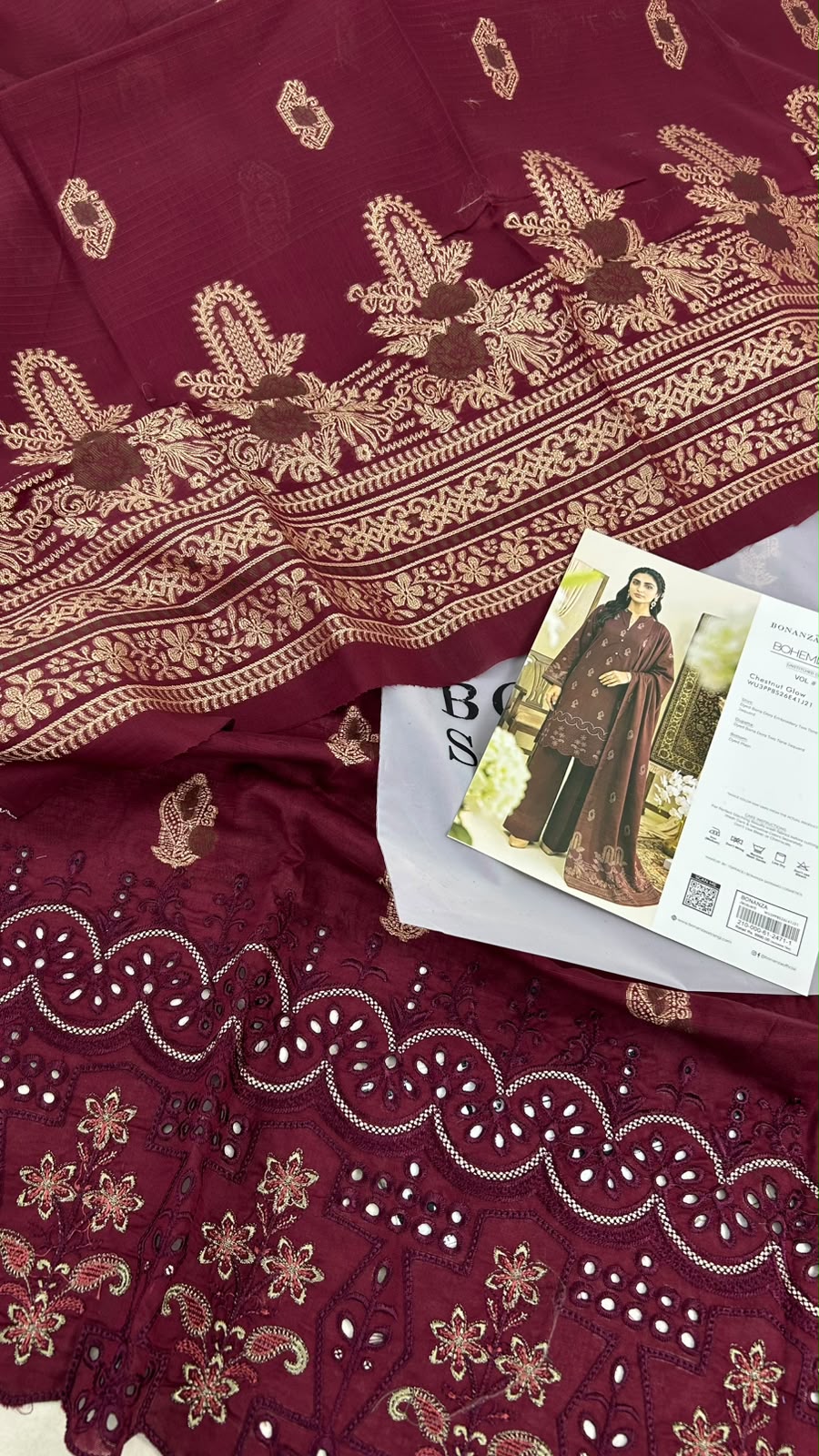 BONANZA LAWN CHICKANKARI 3 PC