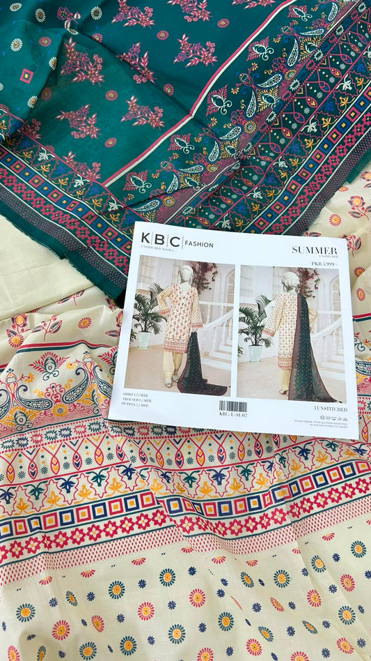 BLOCK PRINTS LAWN 3 PC
