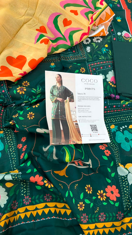 COCO ZARASHAH LAWN 3 PC