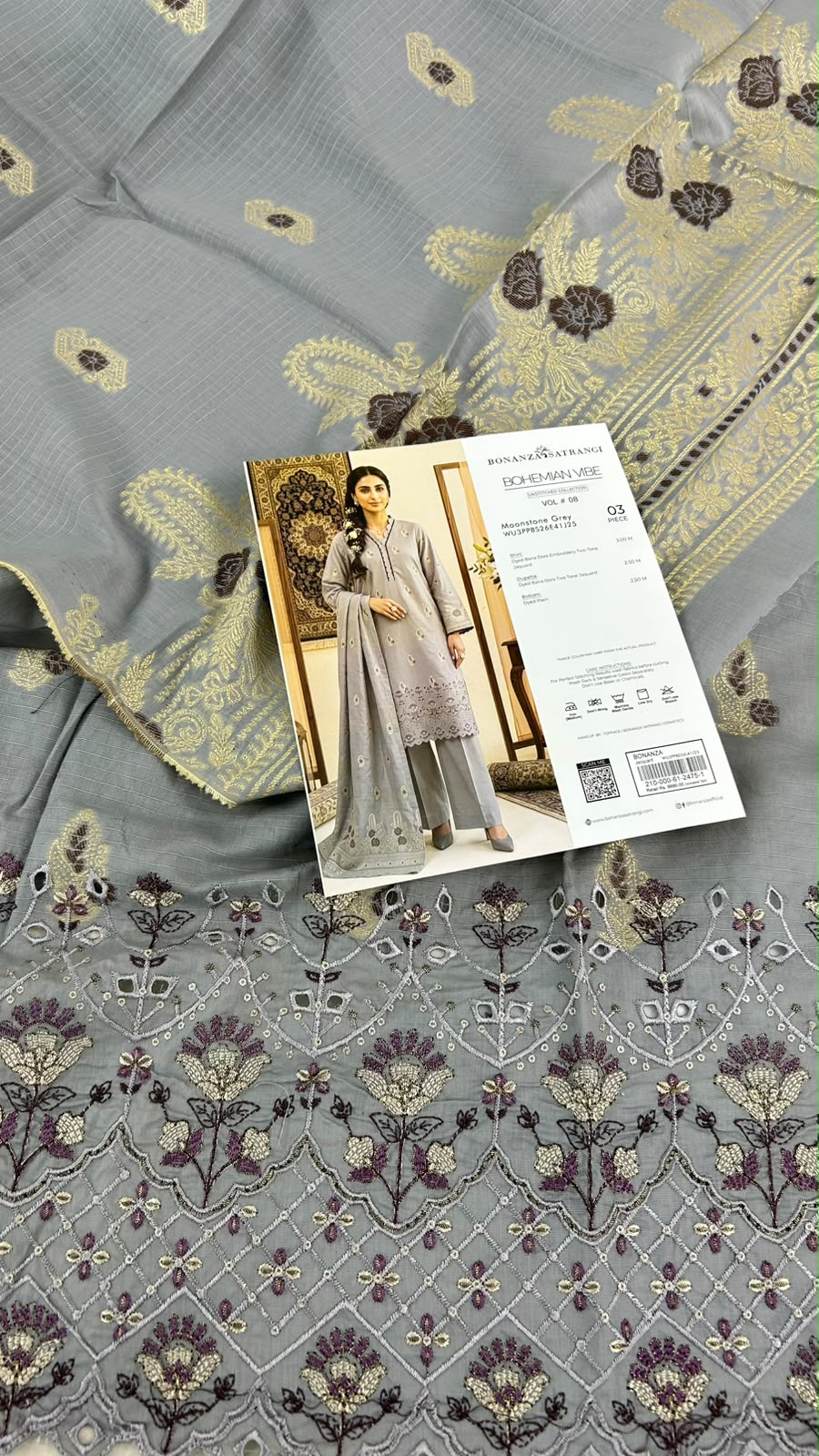 BONANZA LAWN CHICKANKARI 3 PC