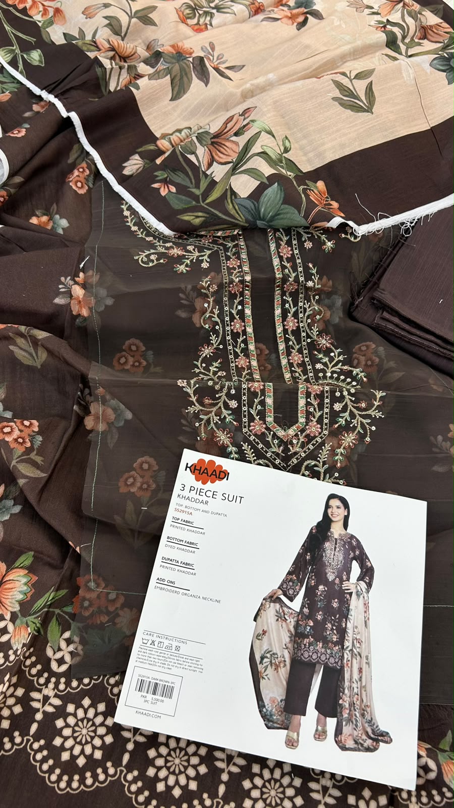 KHAADI EMBROIDERED KHADDAR 3 PC