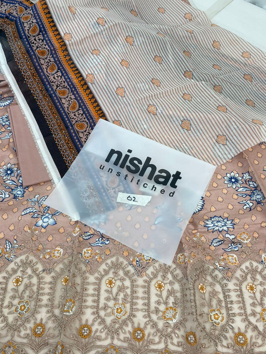 NISHAT EMB LAWN 3 PC
