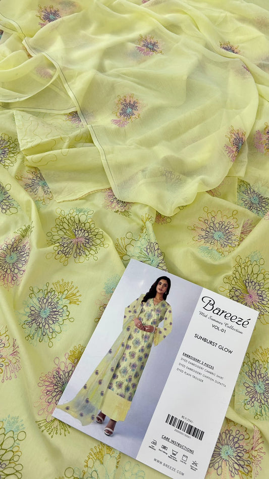 BAREEZE EMB LAWN 3 PC