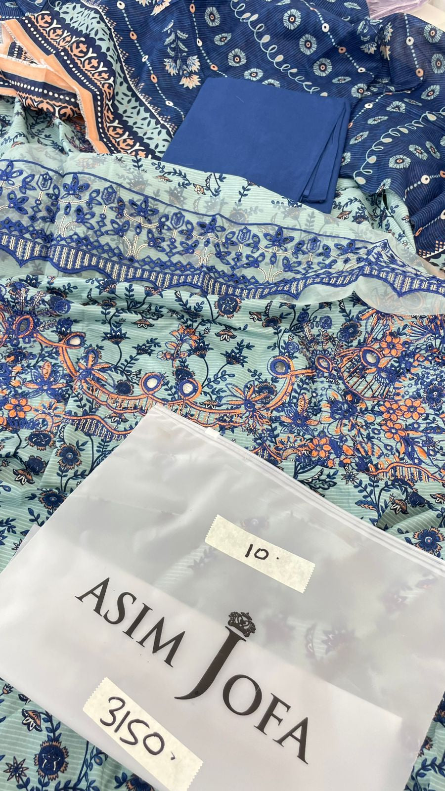 ASIMJOFA EMB 3 PC LAWN