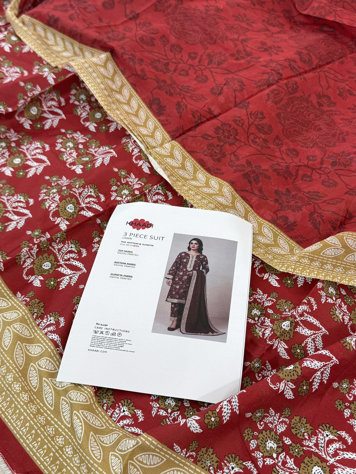 KHAADI LAWN 3 PC