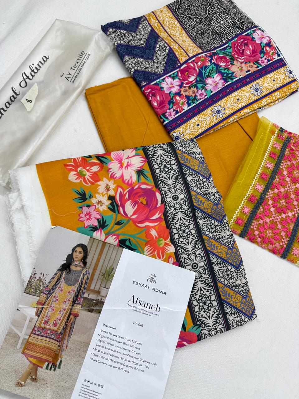 AFSANEH LAWN 3 PC EMB