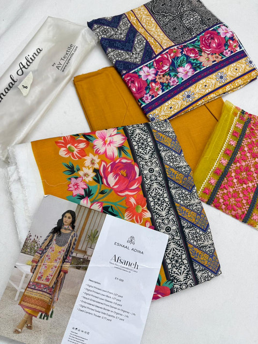 AFSANEH LAWN 3 PC EMB