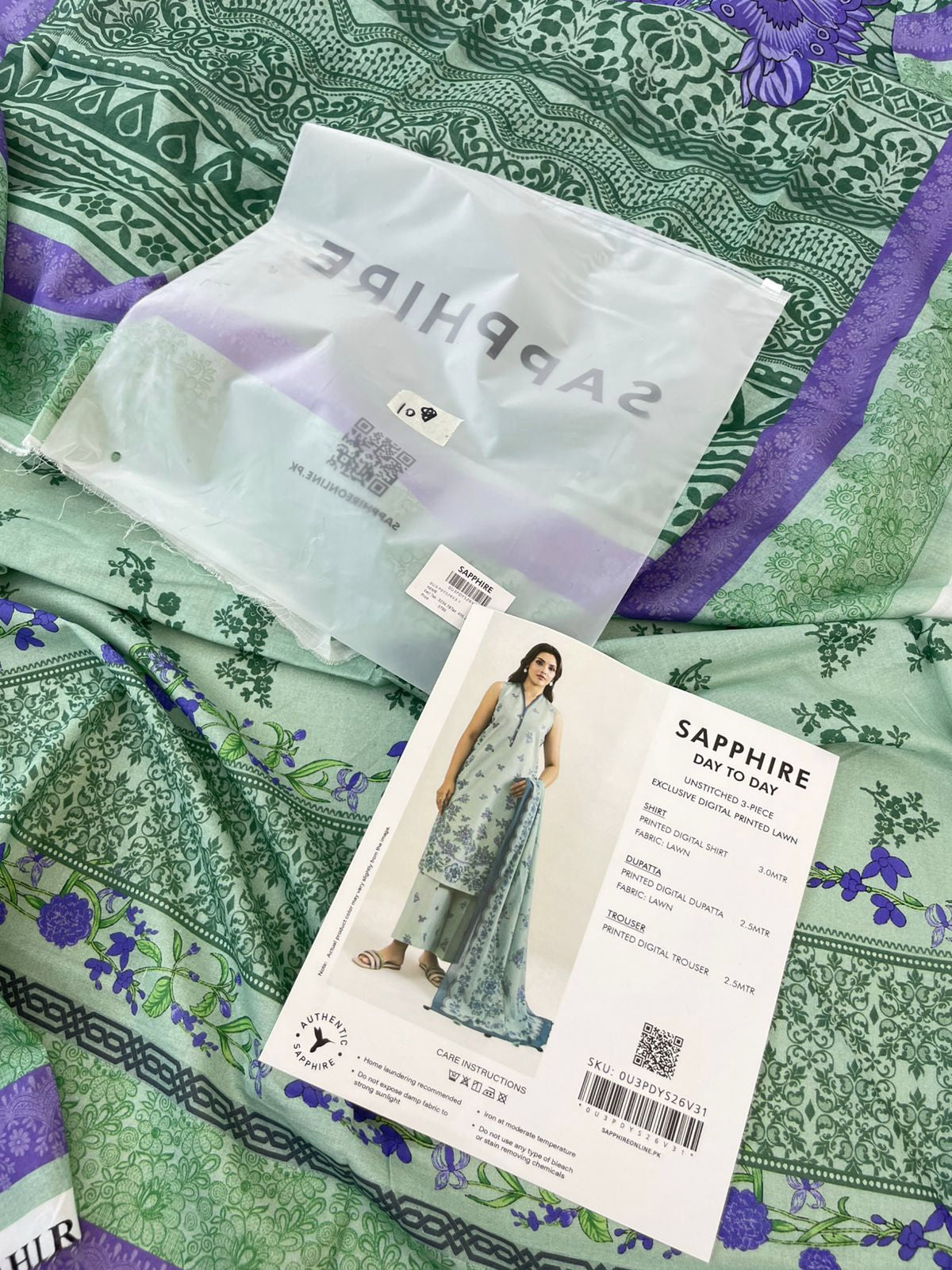 SAPPHIRE LAWN 3 PC