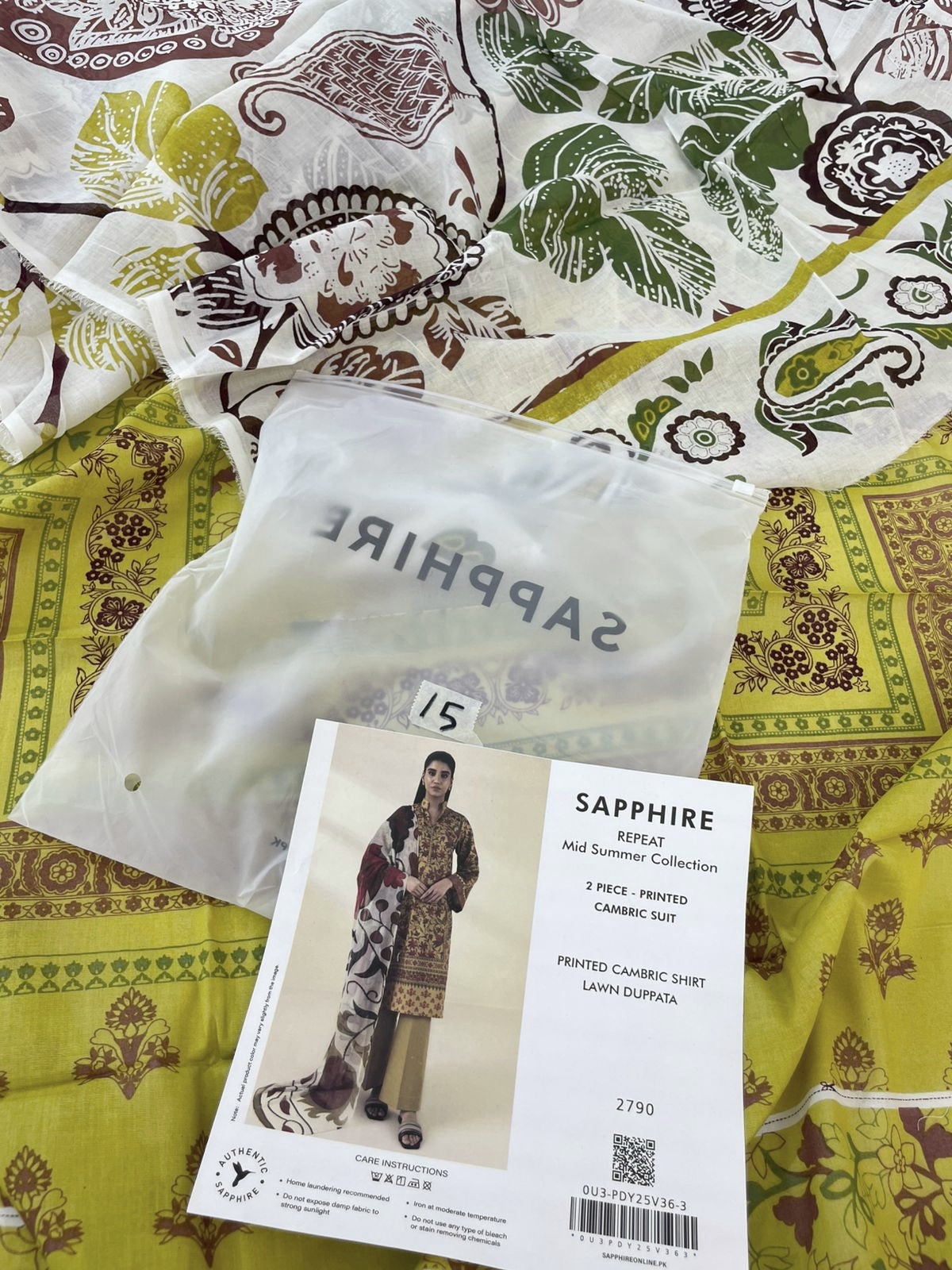 SAPPHIRE LAWN 2 PC SHIRT DUPATTA