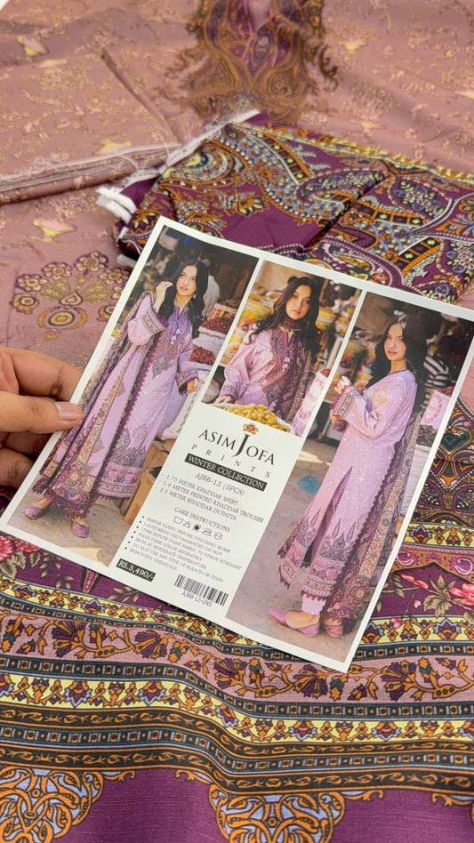 ASIM JOFA KHADDAR 3 PC