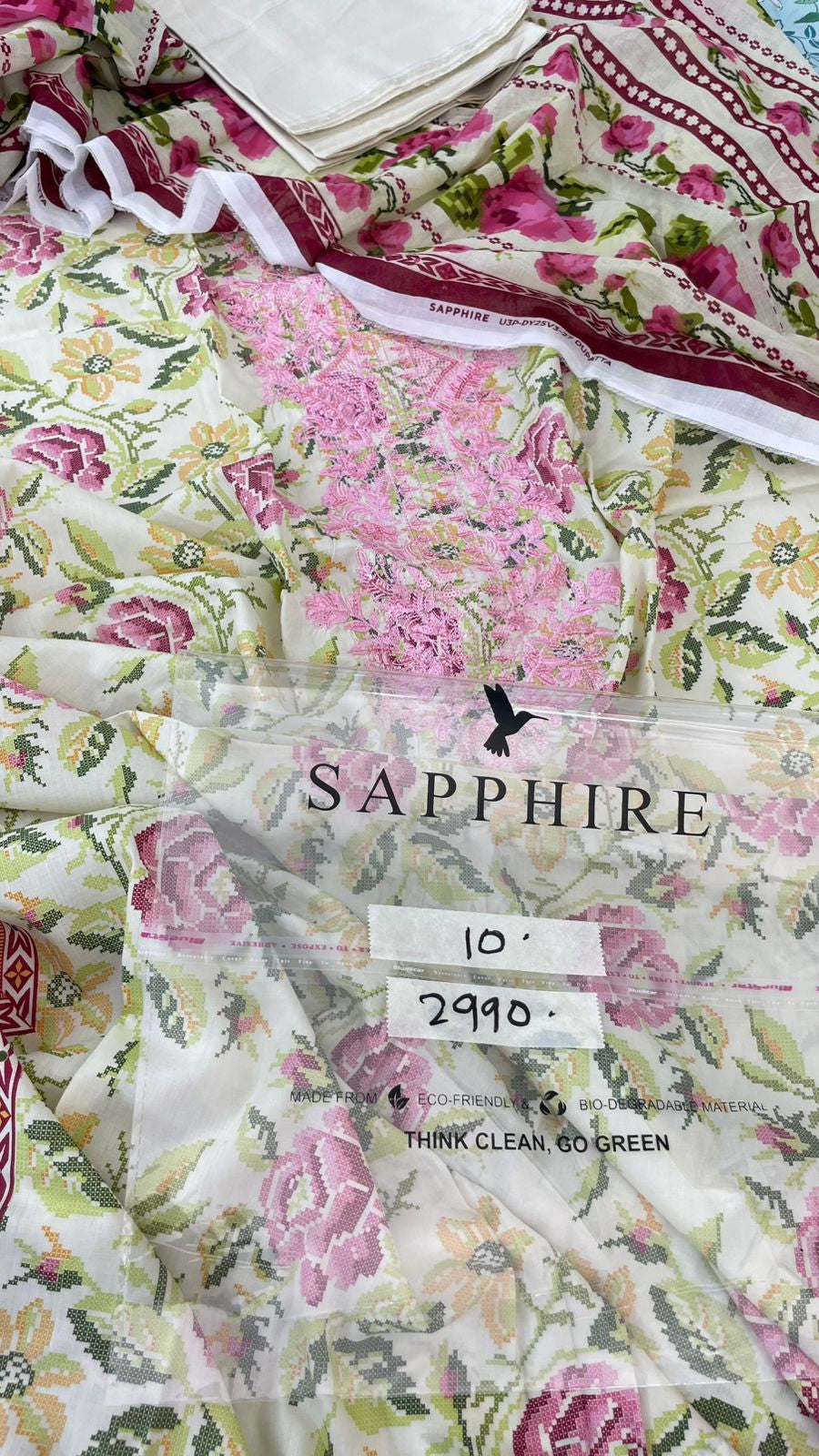 SAPPHIRE EMB 3 PC LAWN