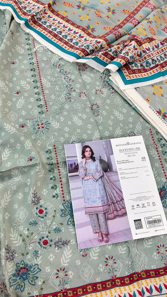 BONANZA LINEN EMB 3 PC