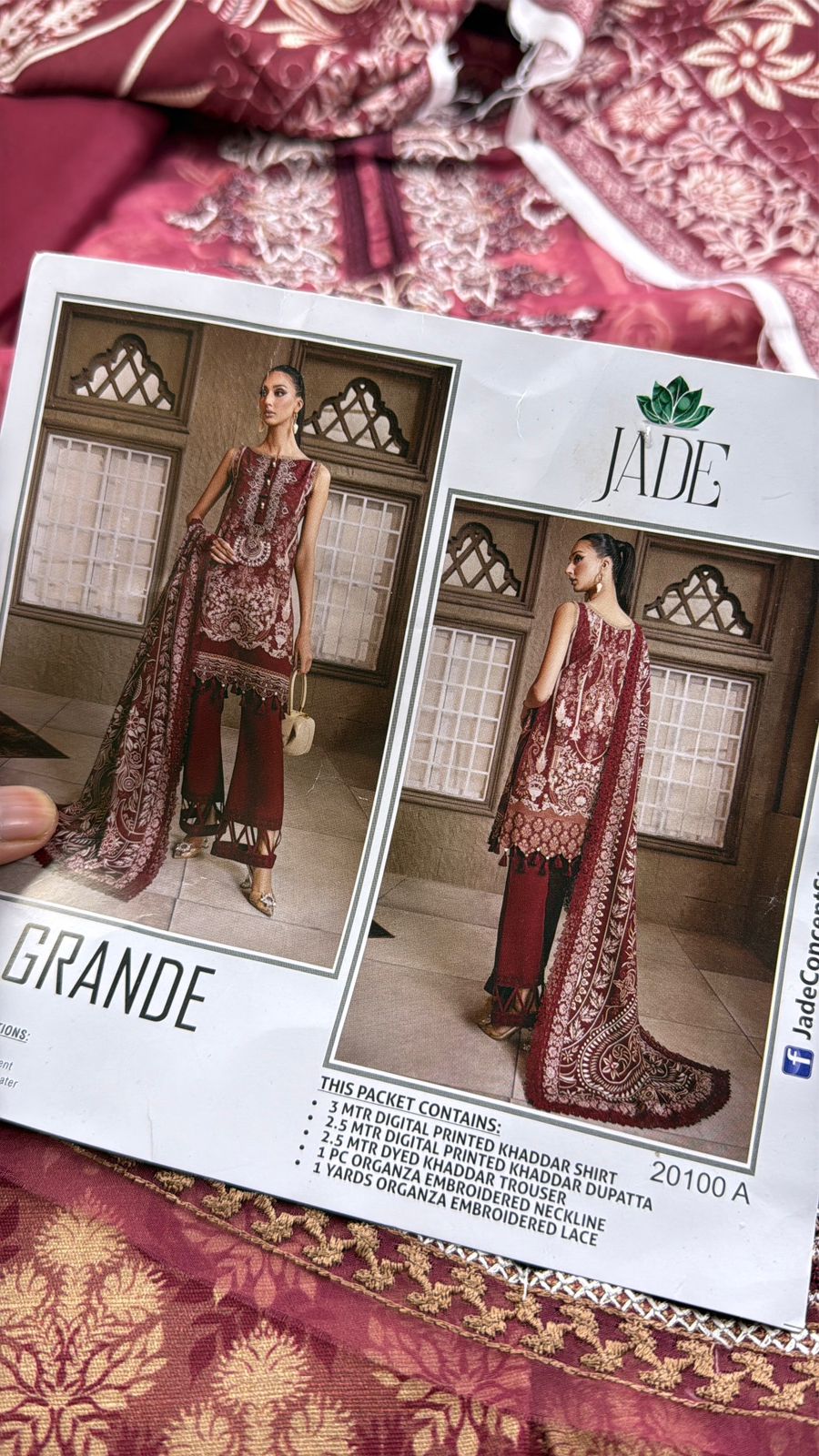 JADE KHADDAR EMBROIDRED 3 PC