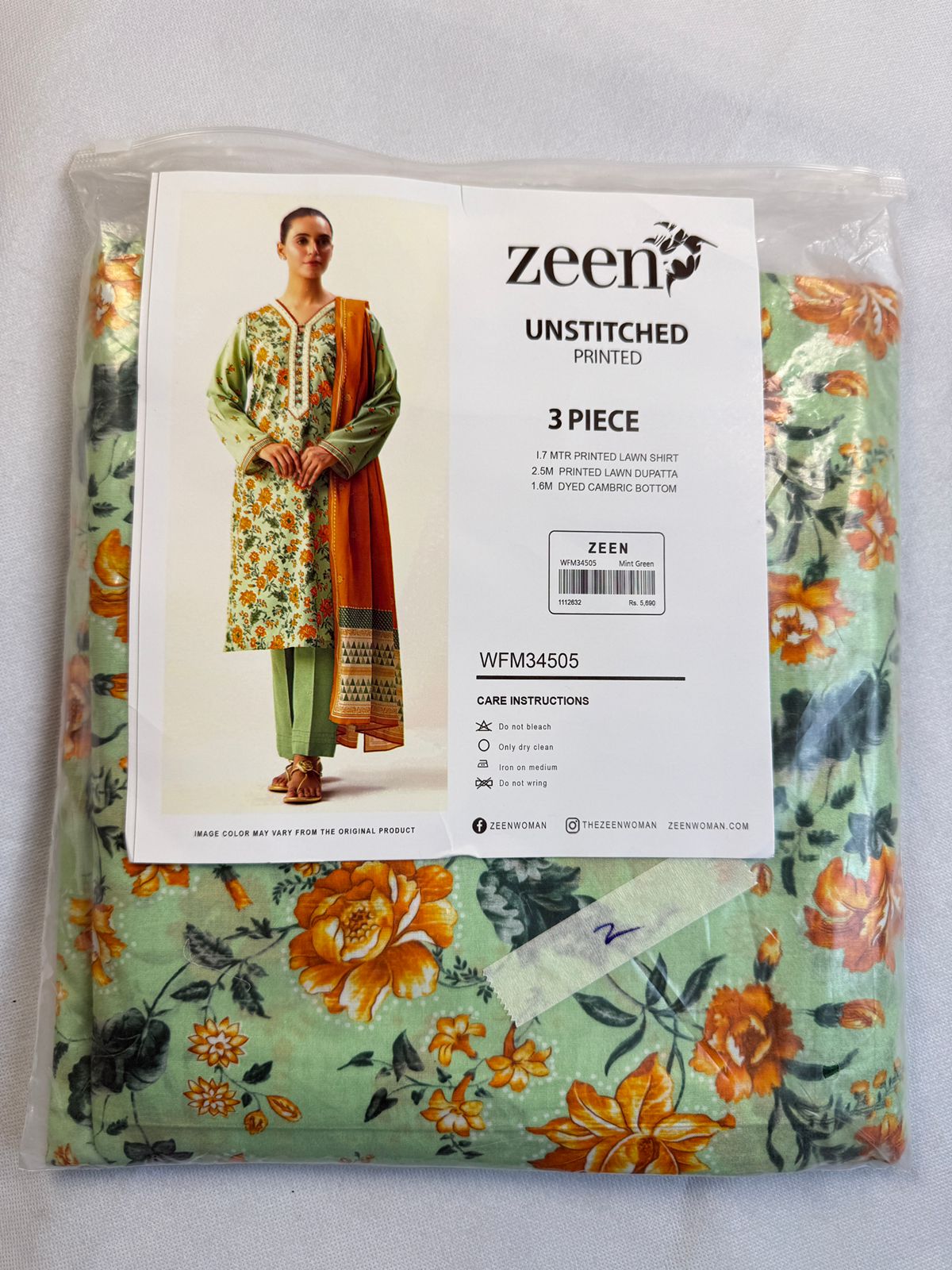 ZEEN LAWN 3 PC