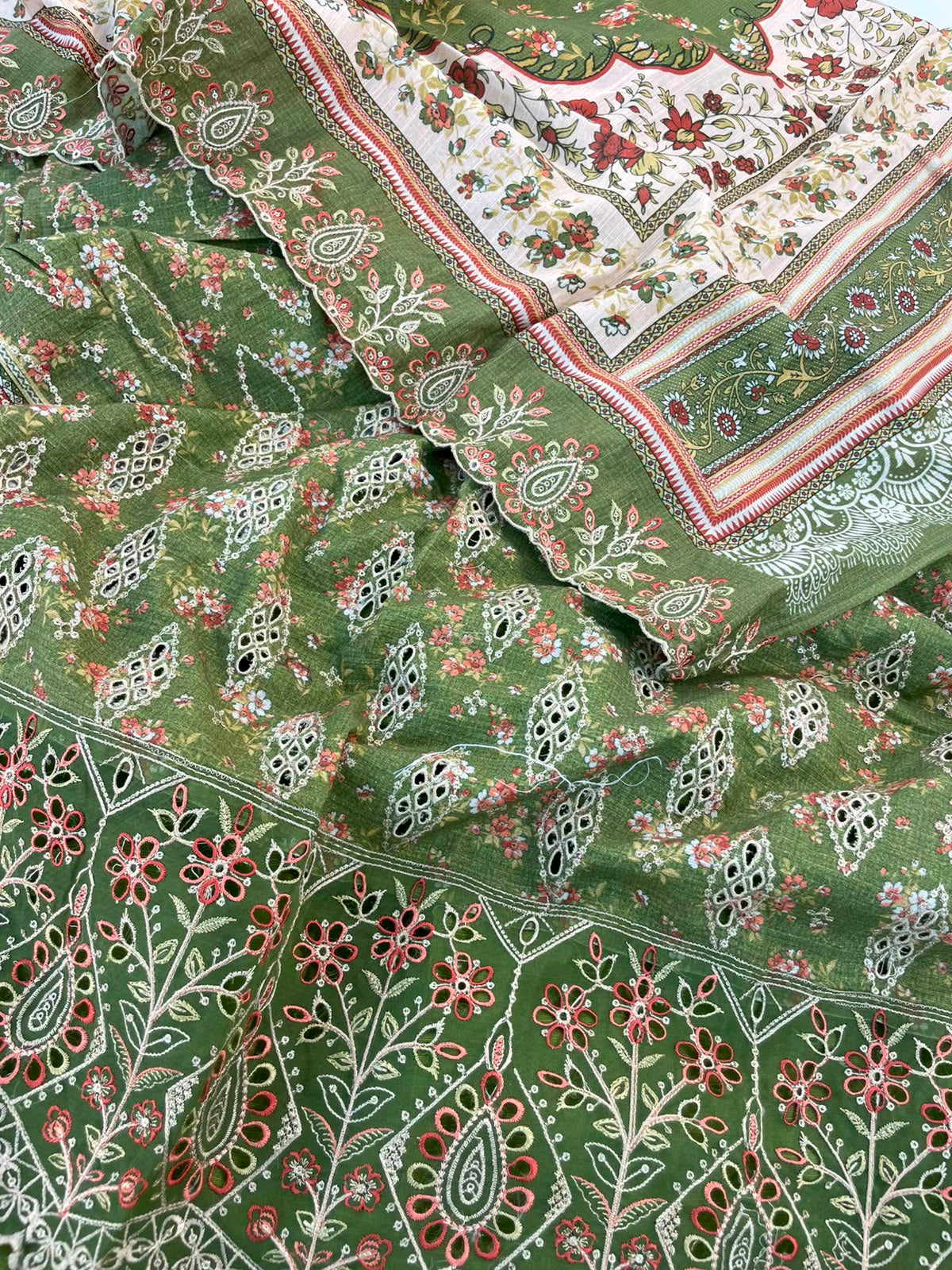 EMB KHADDAR WITH EMB KHADDAR SHAWL 3 PC