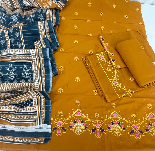 GRAND-ETHNIC LAWN CHICKANKARI 3 PC