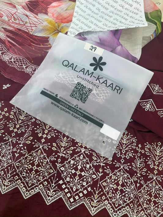 QALAMKAARI EMB 2 PC SHIRT DUPATTA