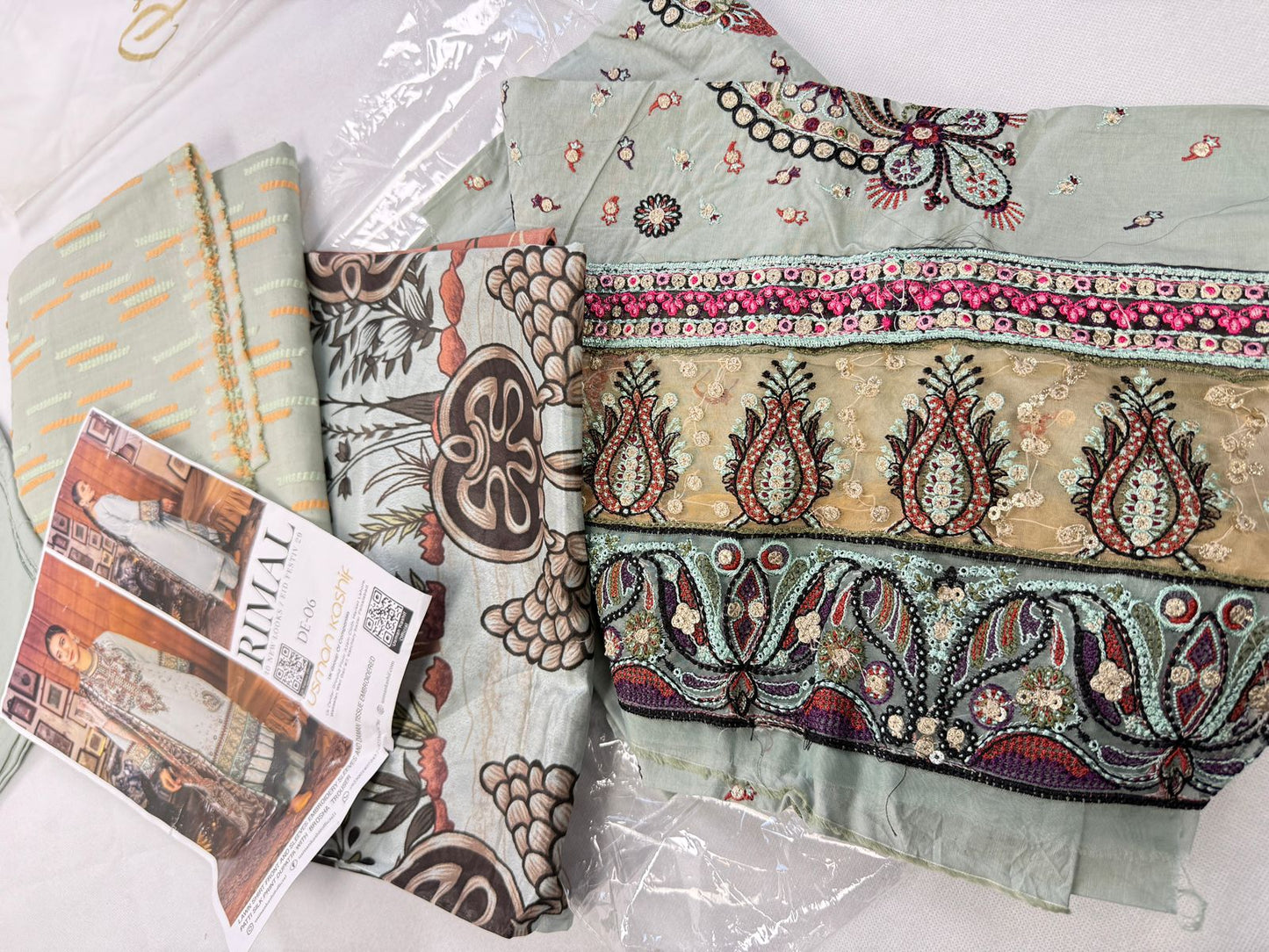 RIMAL EMB 3 PC LAWN