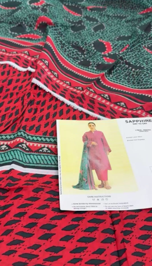 SAPPHIRE LAWN 2 PC SHIRT DUPTA