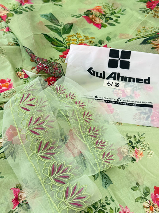 GULAHMED EMB 2 PC SHIRT DUPATTA