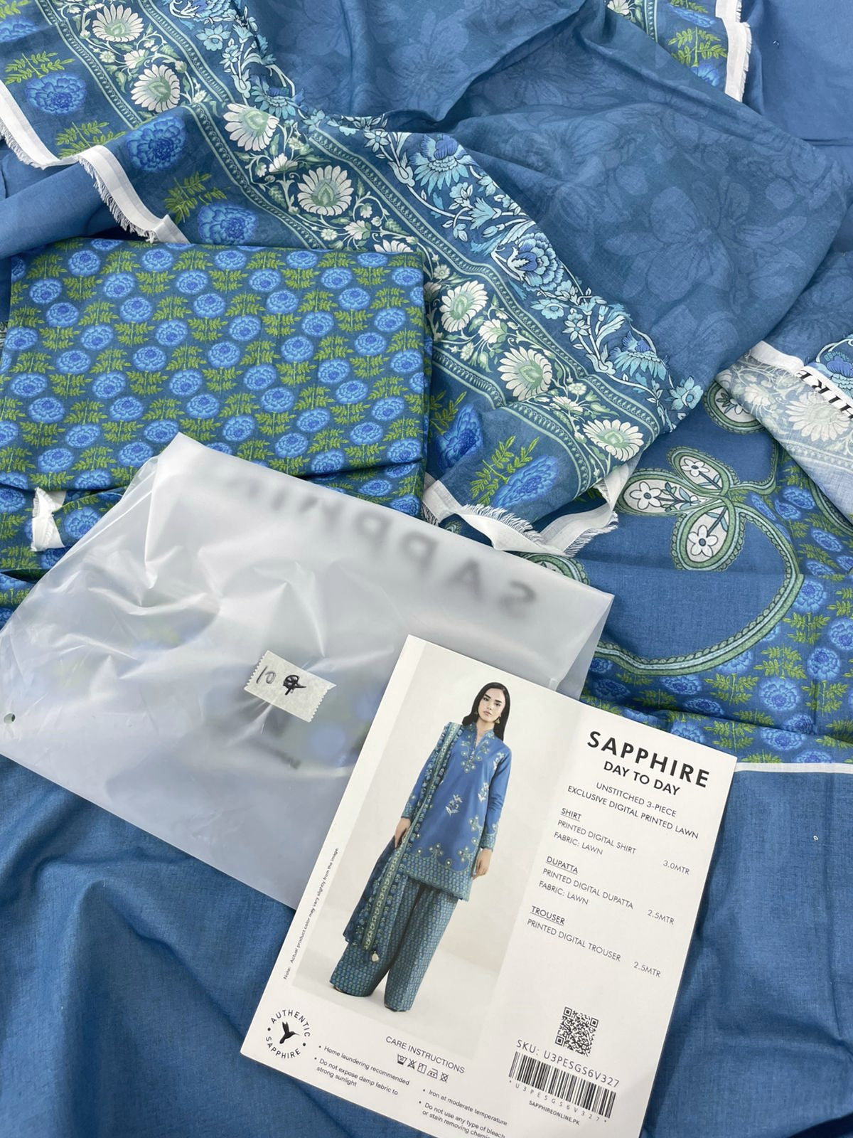 SAPPHIRE LAWN 3 PC