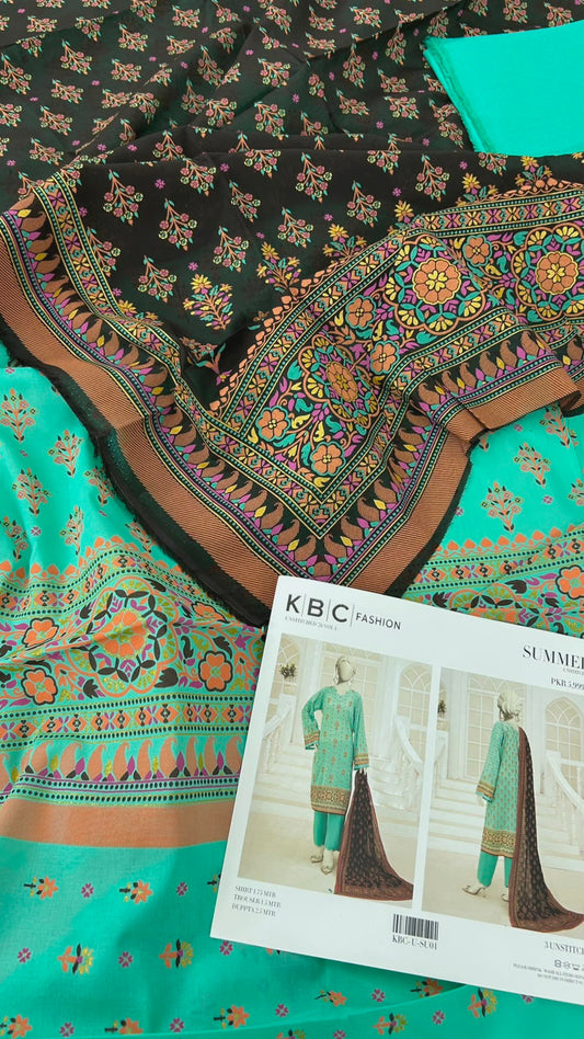 BLOCK PRINTS LAWN 3 PC
