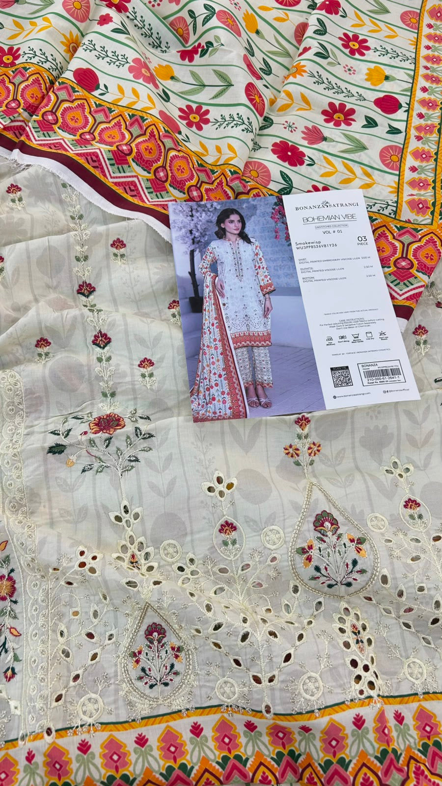 BONANZA LINEN EMB 3 PC