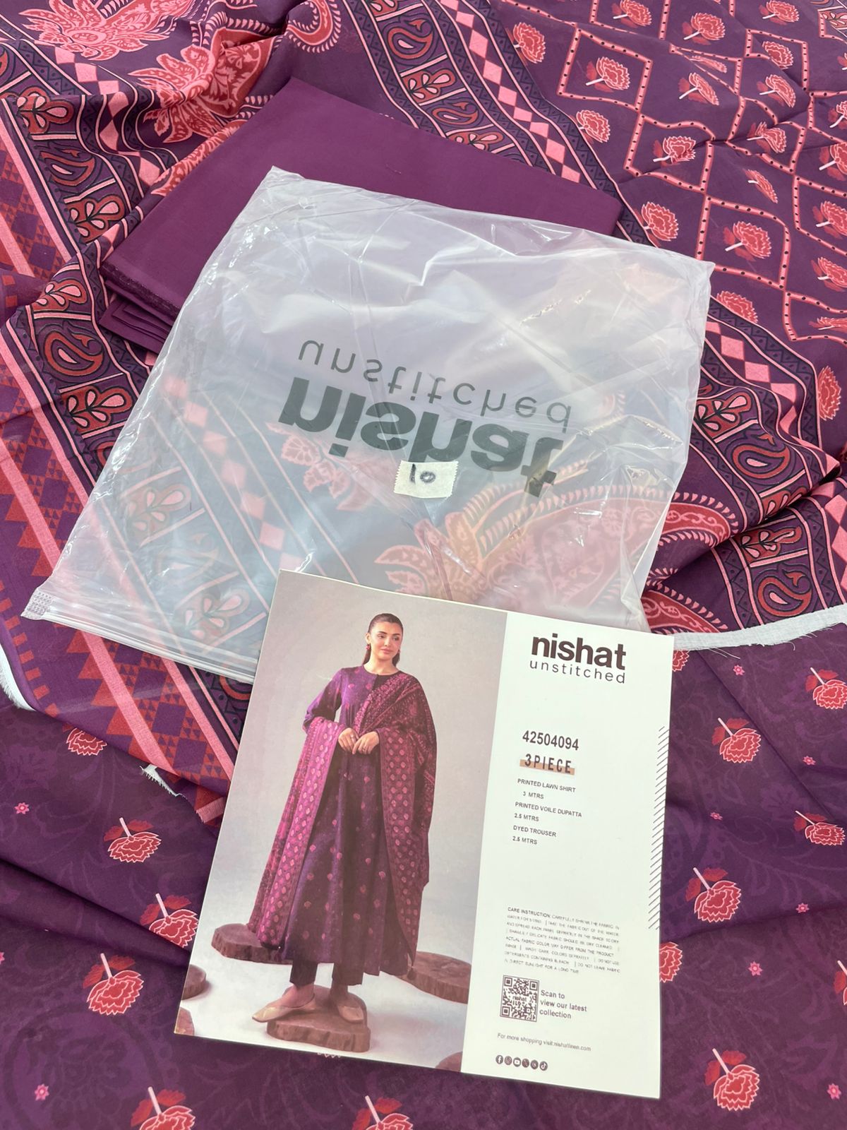 NISHAT LAWN 3 PC